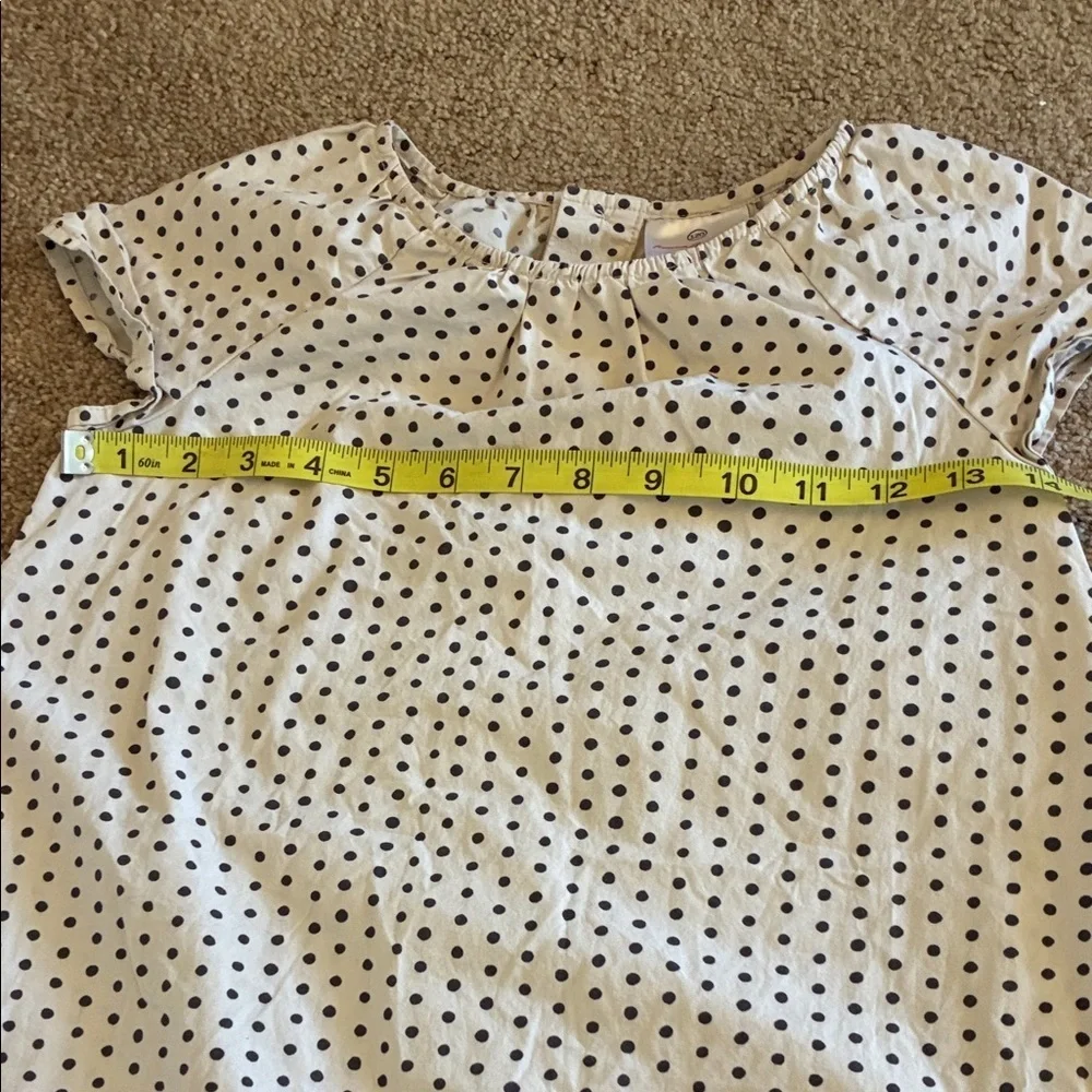 Hanna Andersson Girls Size 120 Cream & Black Polka Dot Dress